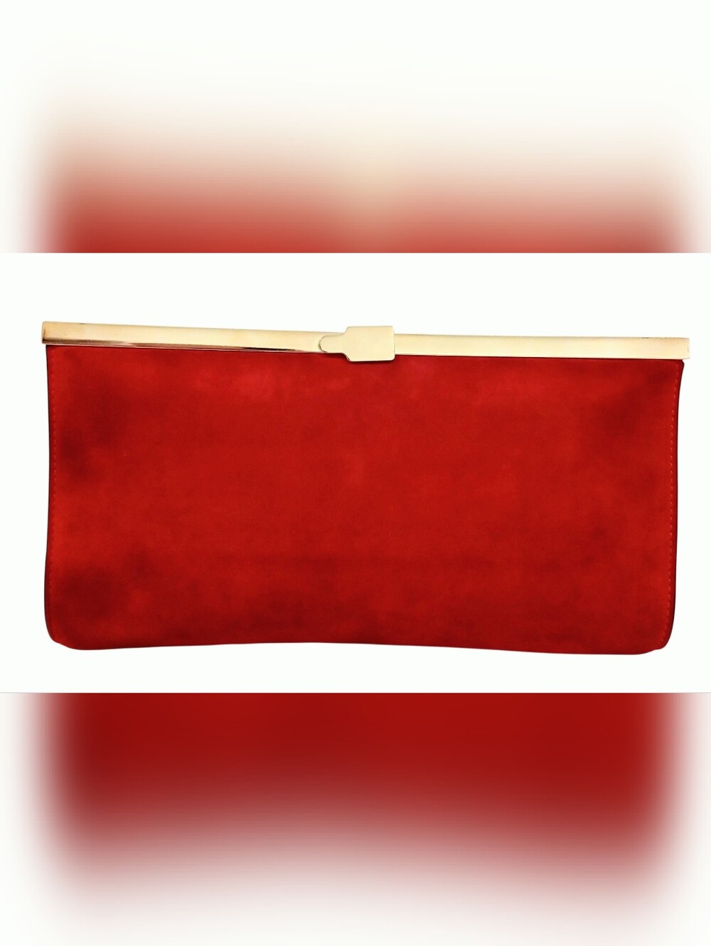 Christian Louboutin Palmette Clutch in Red Suede - Picture 4 of 16